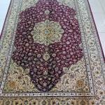 Persian Kashan Silk Rug,  Handmade Luxury Carpet in UAE