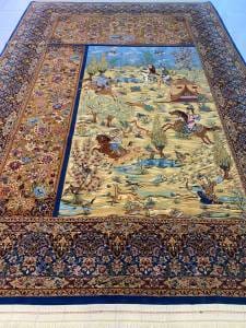 Handmade Persian Esfahan Mahdi Saidi Carpet in Sharjah, UAE
