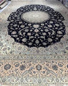 Handmade Wool & Silk Naeen Carpet From Iran. Available in Our Sharjah Showroom